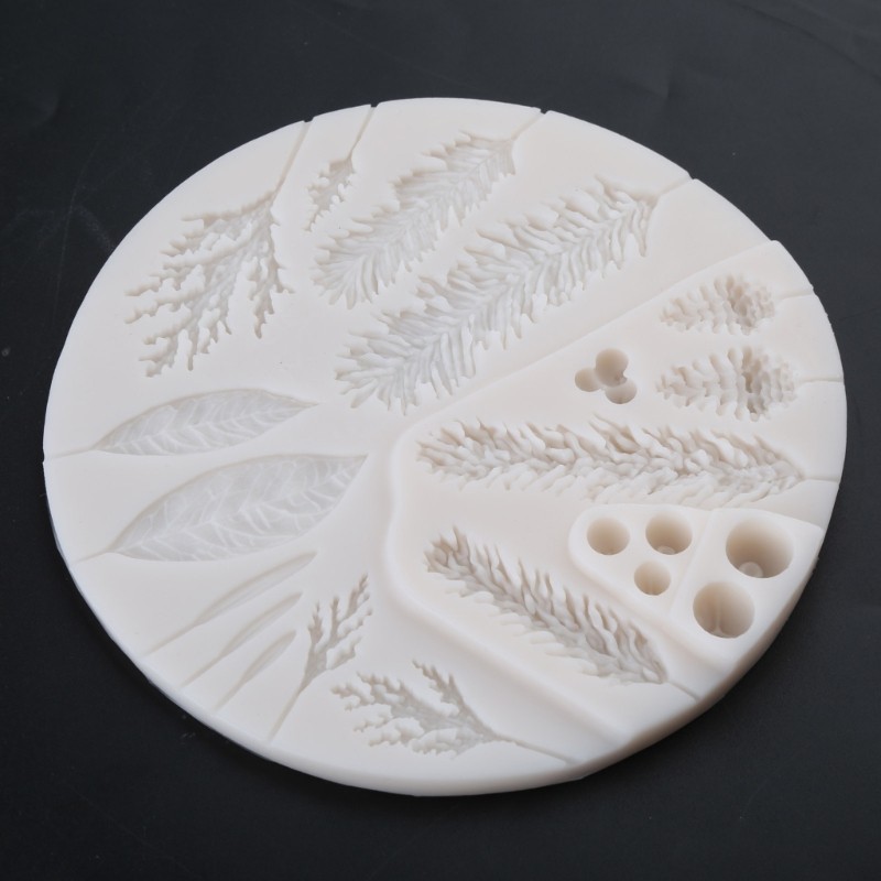 Pinecone Fondant Mold Winter Foliage Flower Silicone Mold Pine Branch Resin Mold gallery