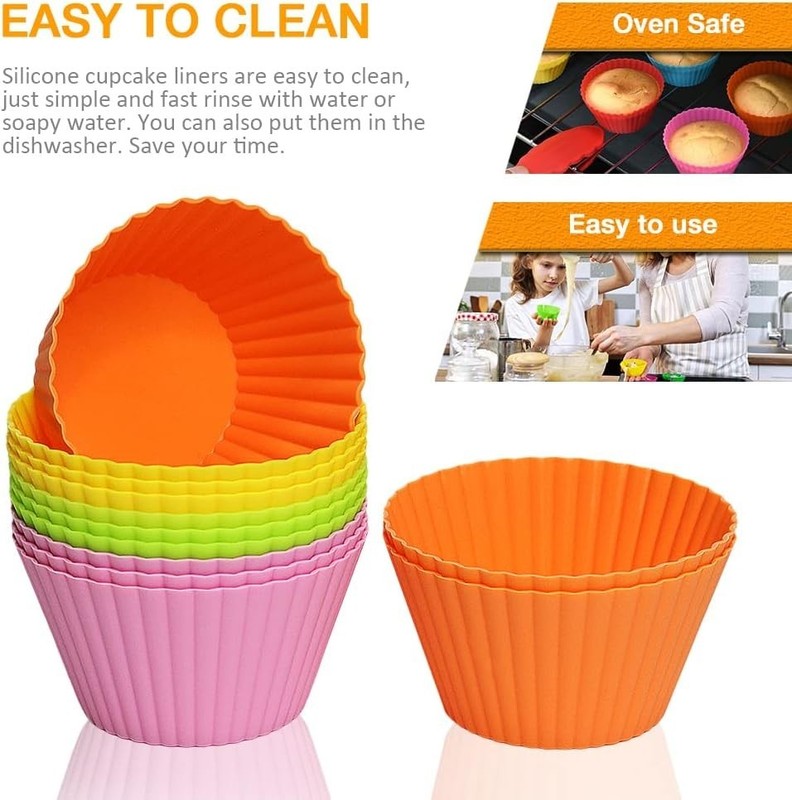 Jumbo Silicone Baking Cups Cupcake Liners Muffin Cups Cake Molds Large gallery