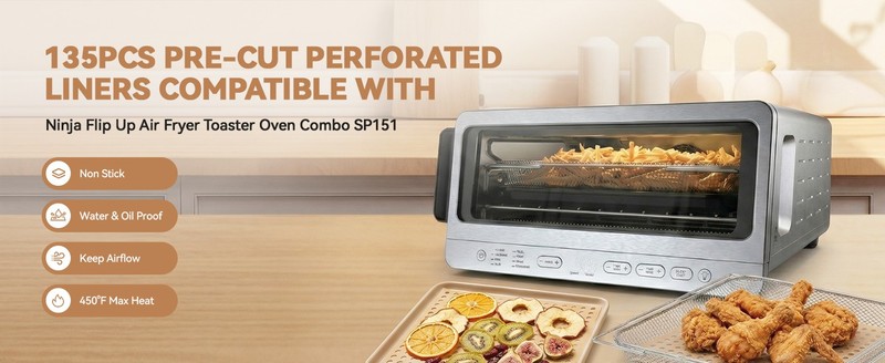 140PCS Air Fryer Liners for Flip Toaster Oven & Air Fryer SP151, gallery