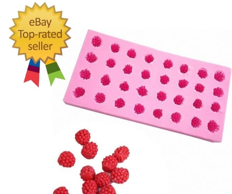 32-Cavity 3D Raspberry Silicone Mold for Fondant Chocolate Candy Gum Paste