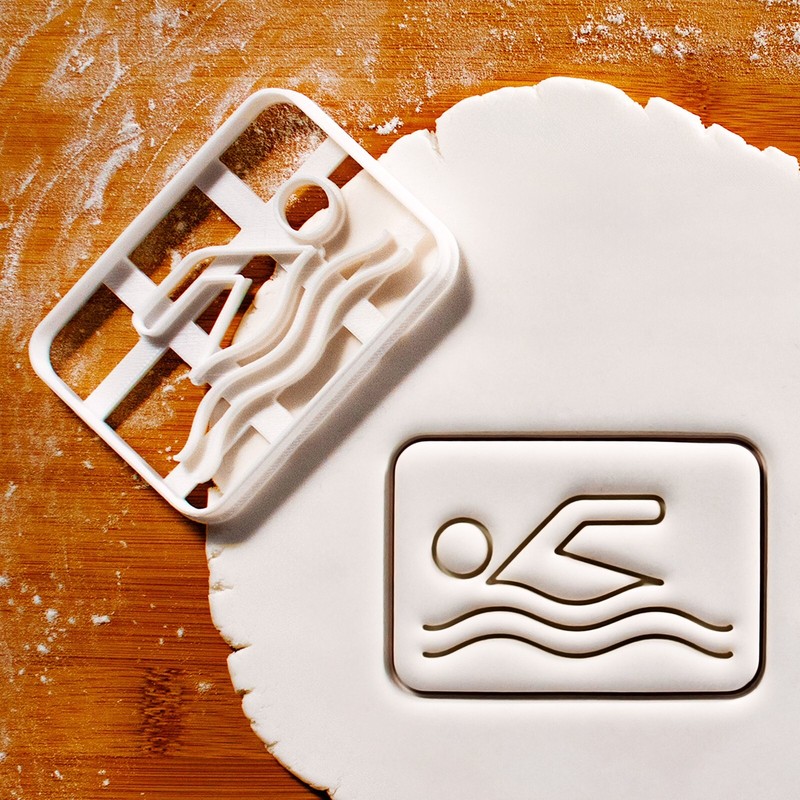 Swimming Symbol Cookie Cutter - swimmer coach water sports competition swim team