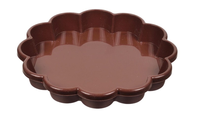 Heart Cake Baking Mold 20cm Silicone 1/6 Shallow Orb Only Brown