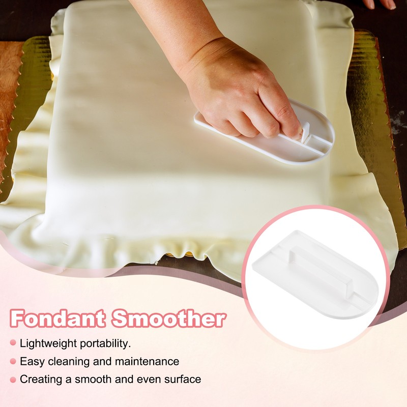 2Pcs Professional Cake Decorating Tools, Fondant Smoother, One-piece White gallery