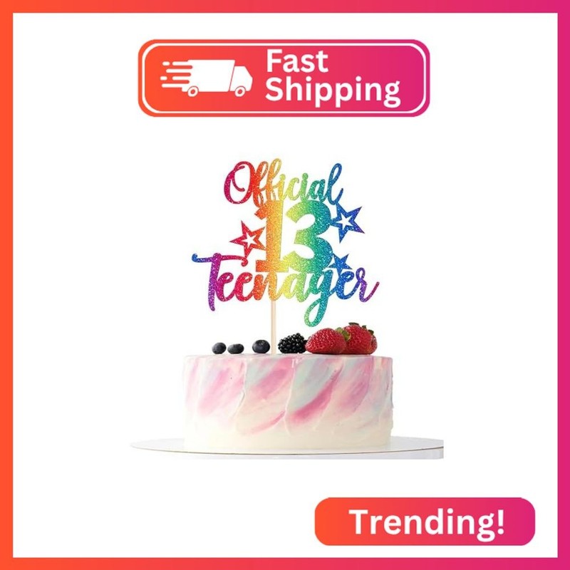 Rsstarxi 1 Pack Official Teenager 13 Cake Topper Boys Girls 13th Birthday Cake D