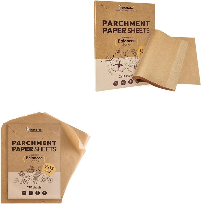 Katbite 130 Pcs Parchment Paper Sheets Balanced Series 9×13 & Katbite 220