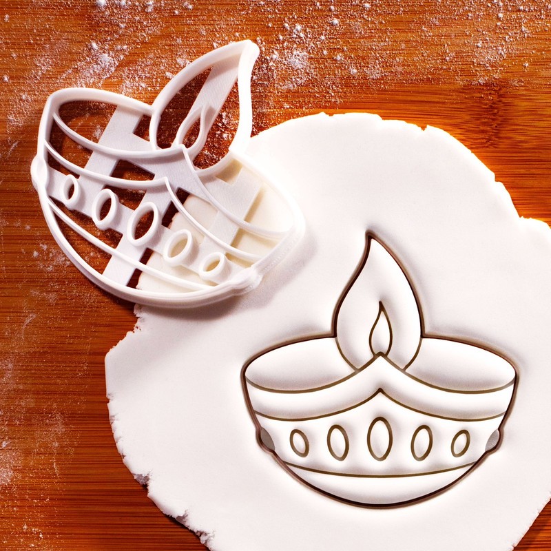 Diya Lamp Cookie Cutter – Diwali Deepavali Hindu Festival of Lights Celebration