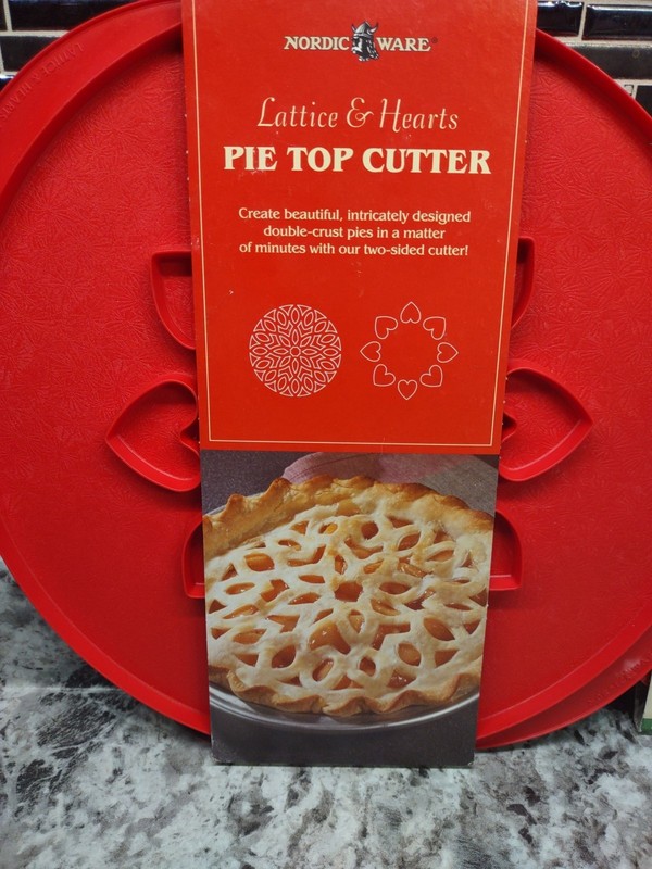 Nordic Ware & Rowoco Pie Top Cutters 3 patterns: Hearts, Lattice, Apples gallery