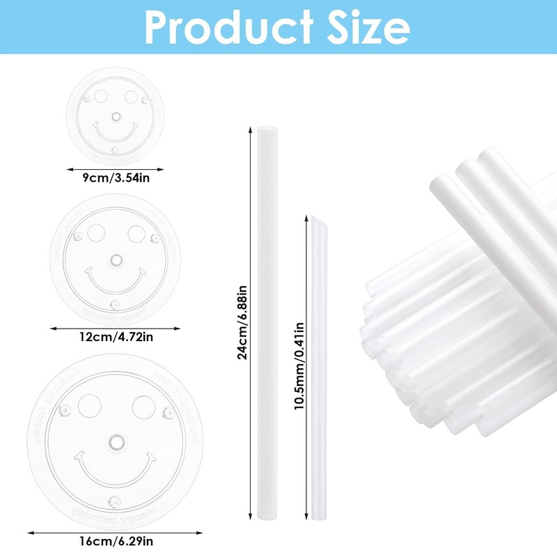 Thinp 15 Pcs Cake Dowels Rods with 3 Cake Boards Set, 4 6 8 Inch Plastic Tier... gallery