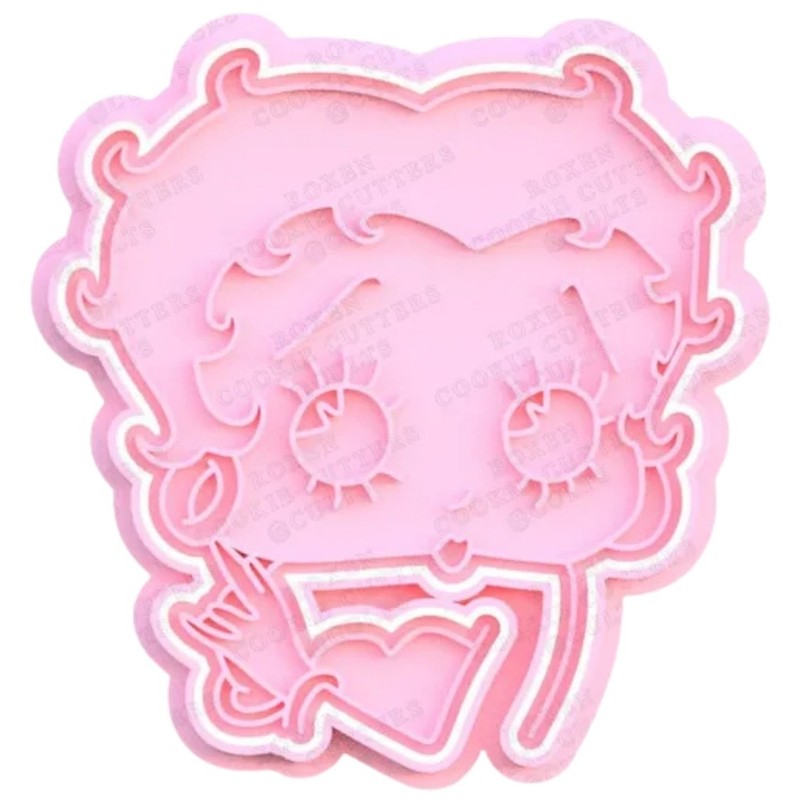 3D Printed Betty Boop Face Design Tool Cookie Cutter Set | Baking Mold Gift