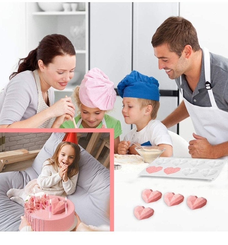 Silicone 3D Heart Shape Fondant Cake Chocolate Baking Mold Mould Modelling DIY gallery