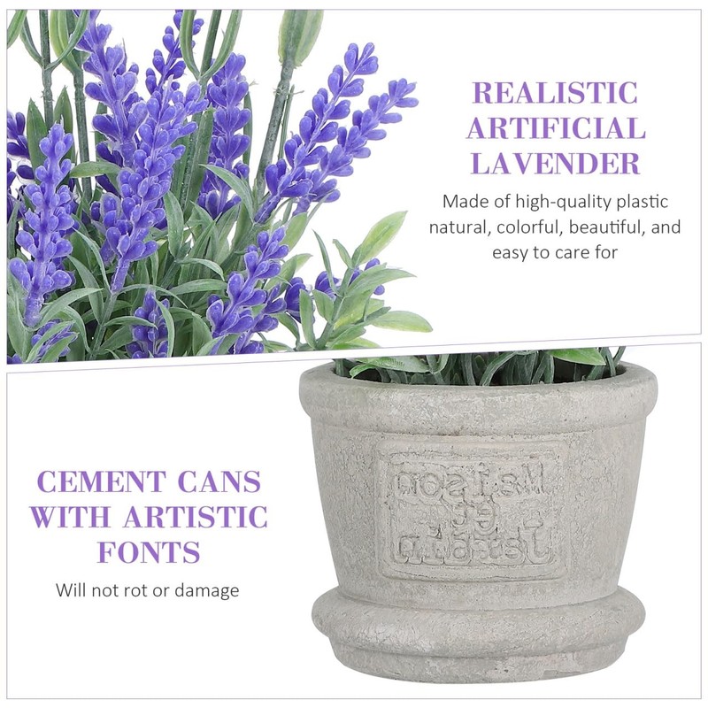 Milisten Small Artificial Lavender Plant In Pot 8.7 Faux Purple Lavender Flower gallery