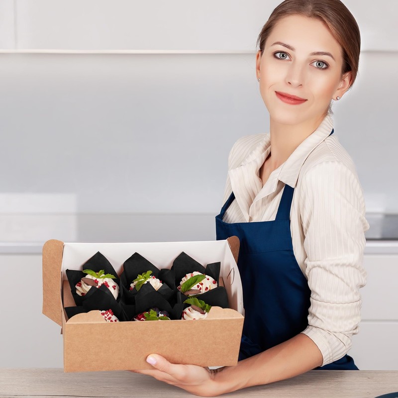 Mini Baking Cups Tulip Cupcake Liners Black Muffin Wrapper Wedding 150 PCS gallery