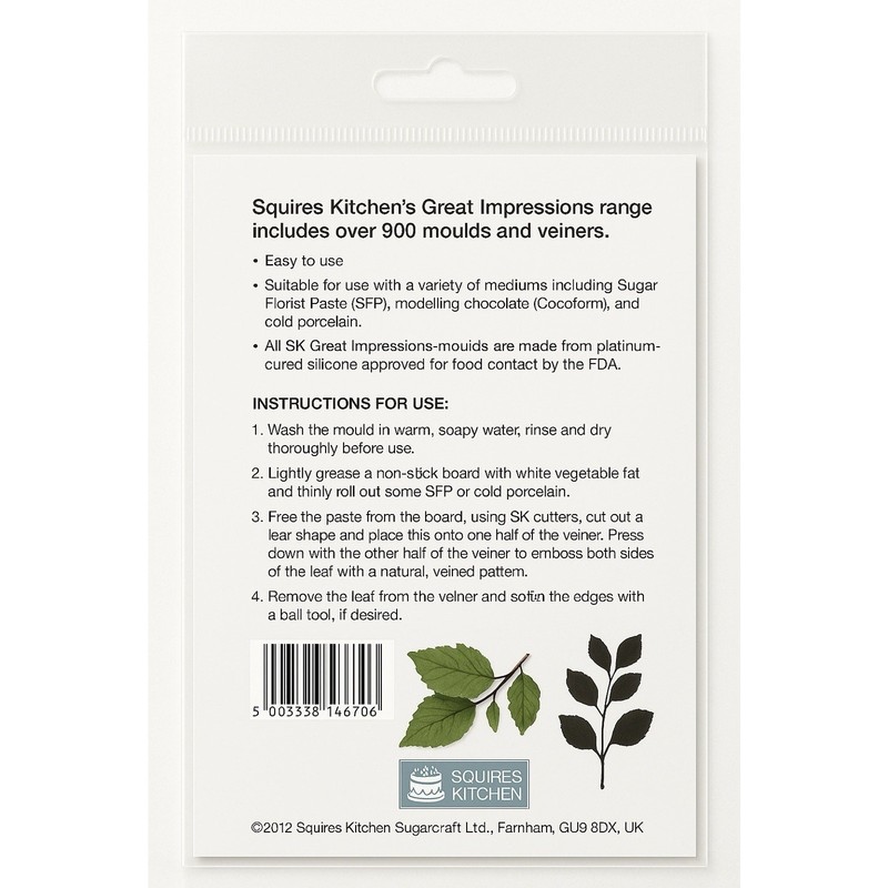 Squires Kitchen Leaf Veiner - Sage VL | Great Impressions Silicone Mold gallery