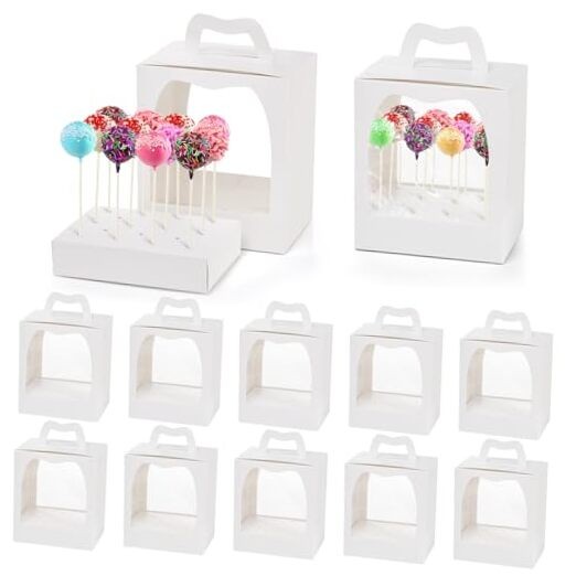 12 Pack Cake Pop Boxes, 18 Holes Cakes Pop Holder Cake Pops Packaging Boxes
