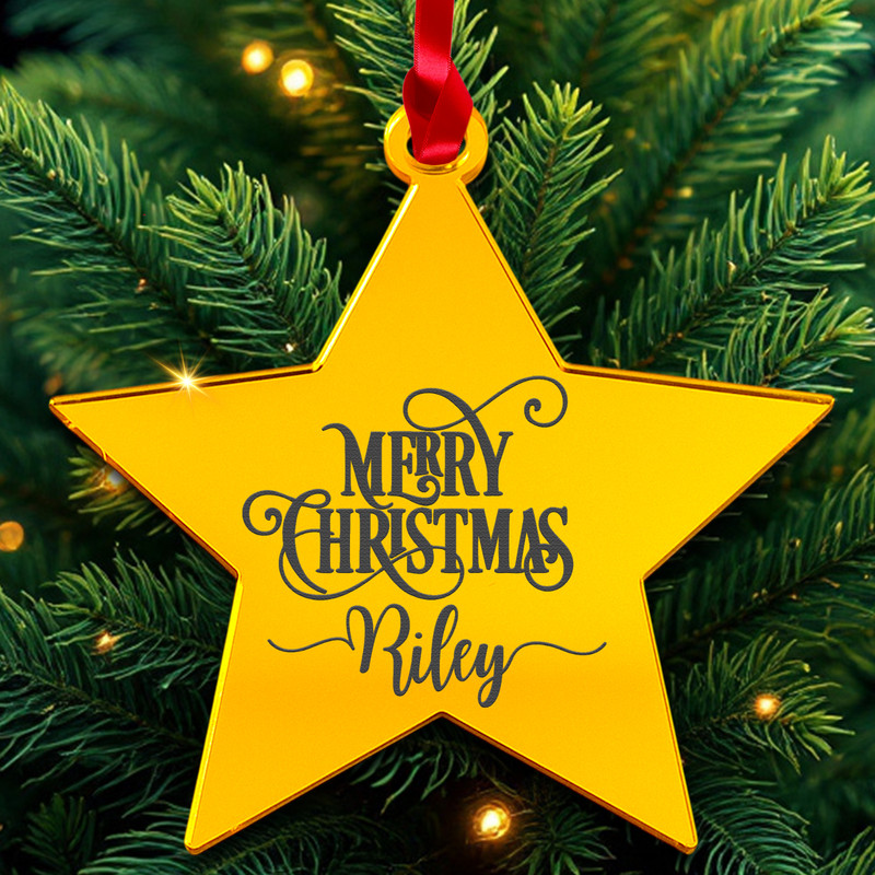 PERSONALISED Name Bauble Ornament Custom Acrylic 3mm Tree Decoration gallery