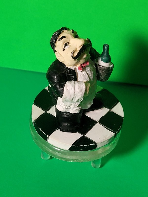 1995 Boston Warehouse Cake Cheese Topper Italian Waiter Chef Porcelain Figure gallery