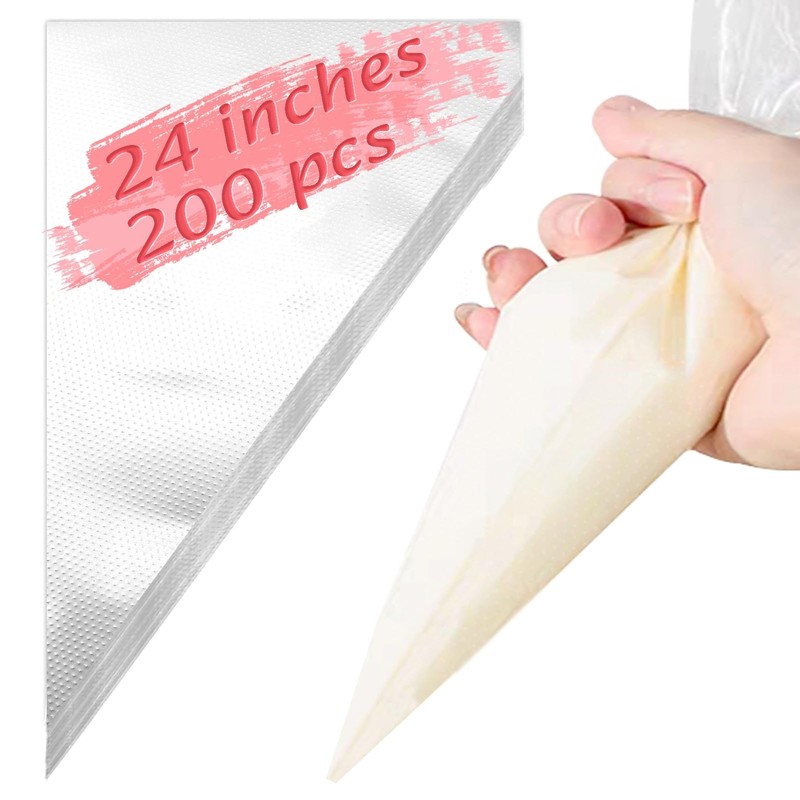 200 Pcs 24 Inch Extra Large Piping Bags Disposable Icing Bags for Cakes Cookies
