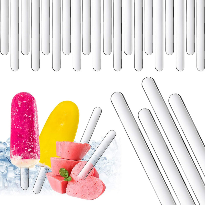 80 Pcs Acrylic Sticks 4.5 Inch Reusable Cakesicle Sticks Mirror Ice Cream Cakesi