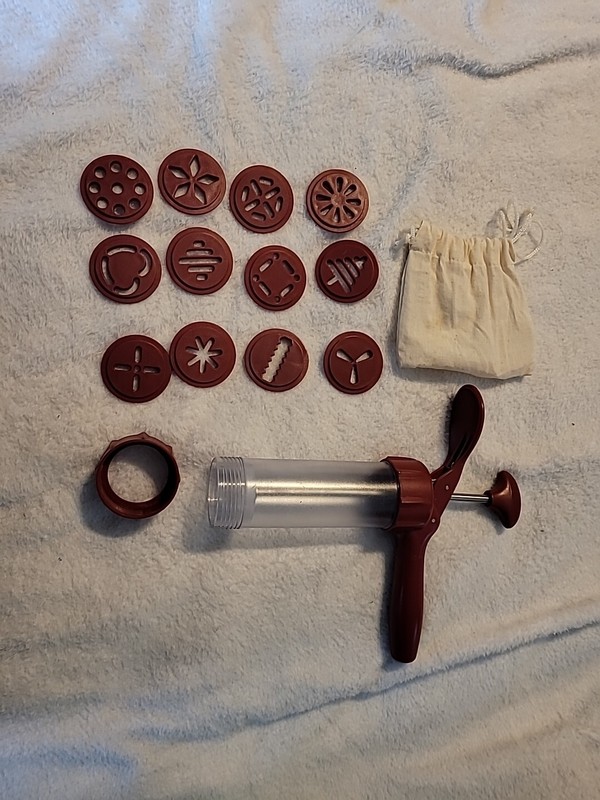 NorticWare Spritz Christmas Cookie Press Maker w/ 12 Discs & Storage Bag