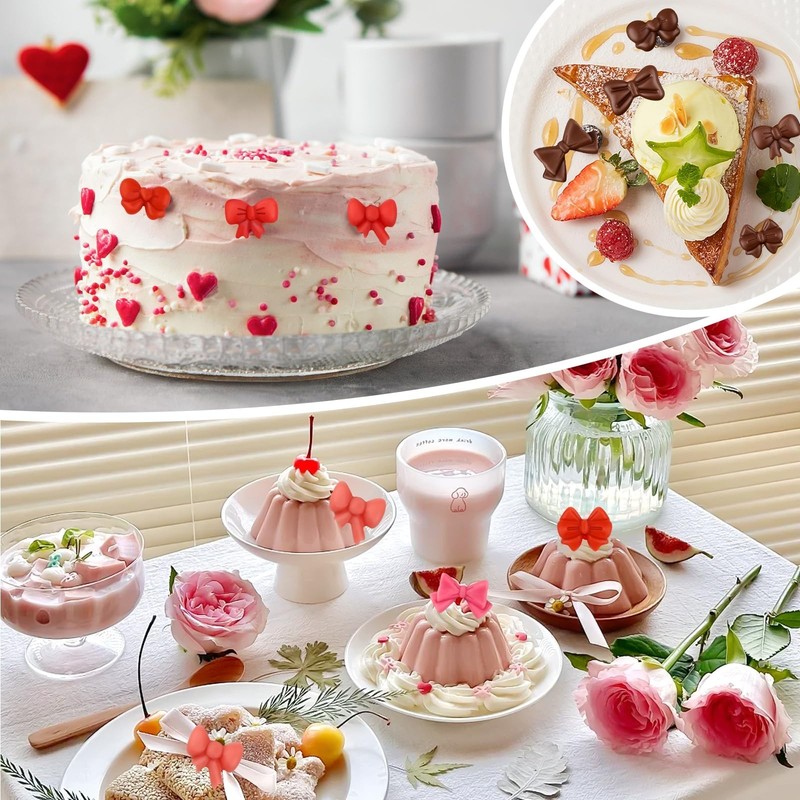 Mini Silicone Bow Chocolate Molds - 2 PCS Fondant Molds for Candy, Cake, Gummy, gallery