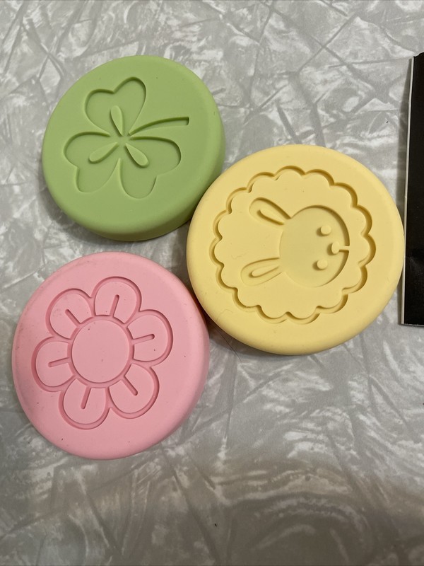 Stampin Up Sweet Pressed Cookie Stamps Flower Clover Bunny Wood Silicone Set 3 gallery