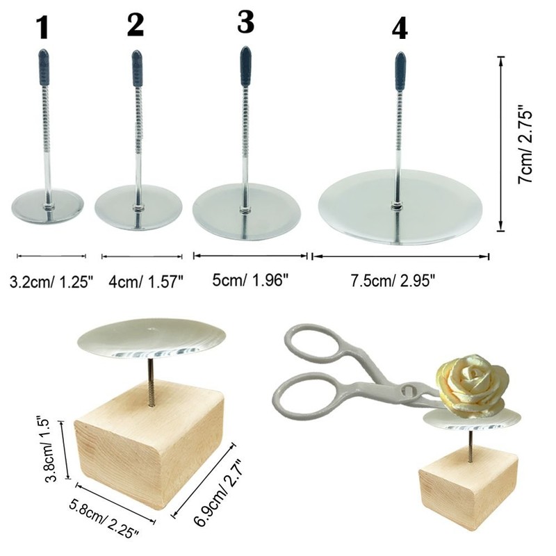 17 PCS Cake Decorating Supplies Tips Combo Flower Nail Lifter Wood Holder gallery