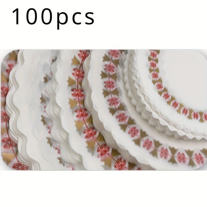 100x Floral Round Fried Food Pads Doilies Paper Lace Placemats Disposable Safety gallery