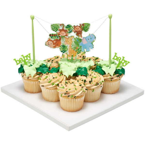 1 Animals Banner Cake Topper Decoration Layon Bday Party Baby Shower Jungle Zoo gallery