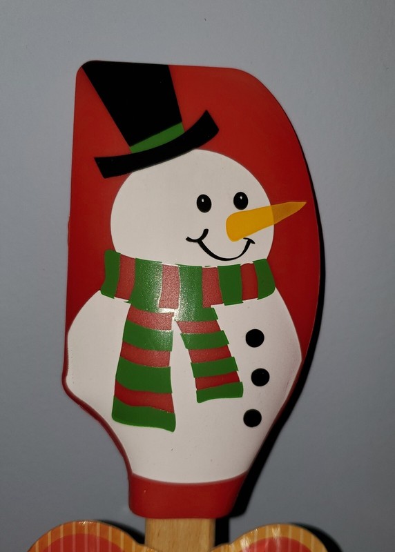 DEI Snowman Spatula & Snowflake Cookie Cutter Set Christmas Red & White Kitchen gallery