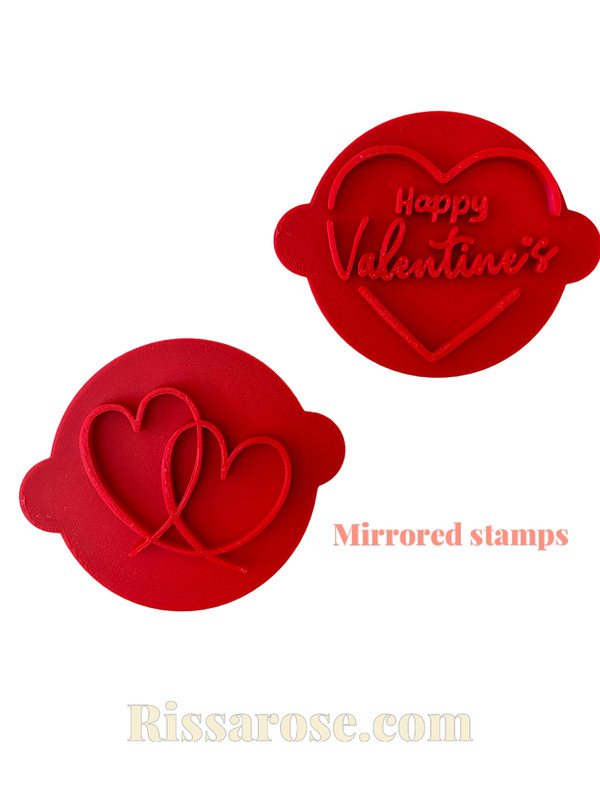 Happy Valentine’s Day double love hearts cookie stamps Fondant Embosser Cake Dec