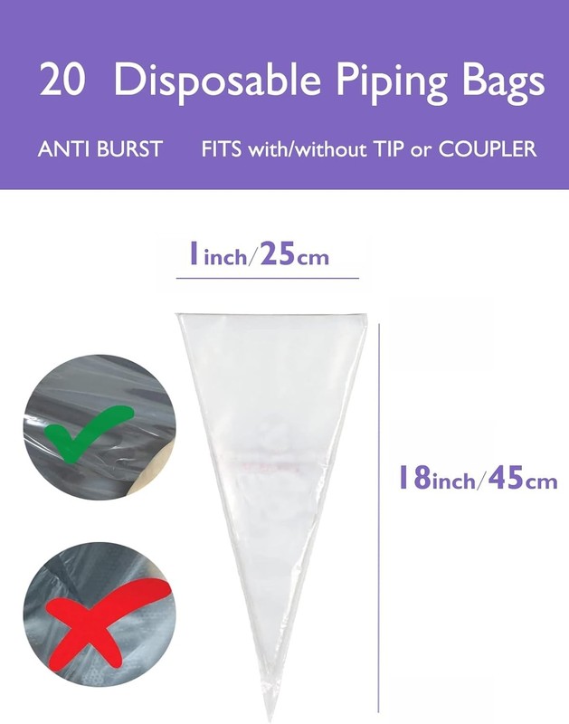 Churro Piping Tips & Bags Set,Extra Large Piping Tips 9FT Eclair &Star gallery