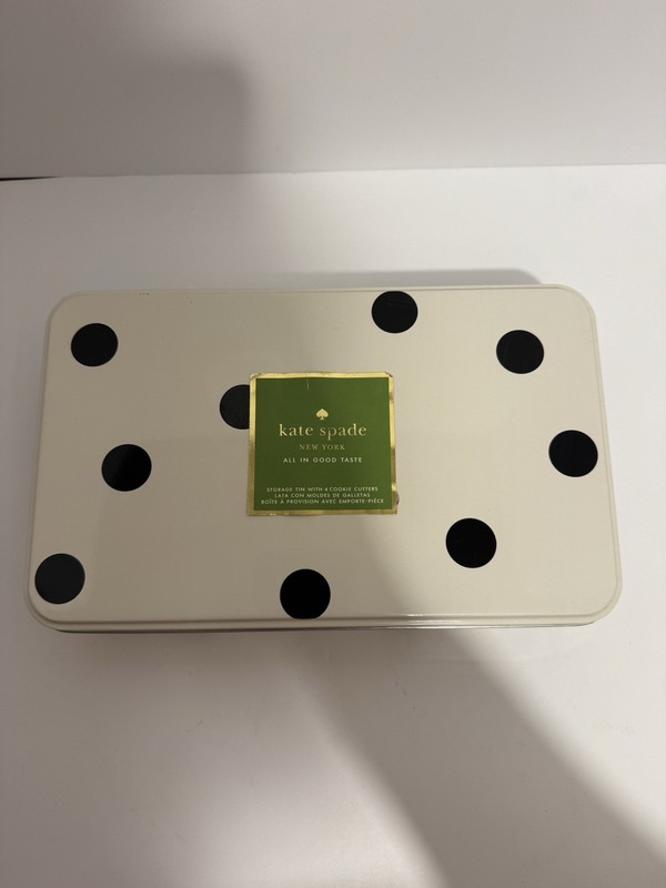 KATE SPADE LENOX All In Good Taste Storage Tin With 4 Cookie Cutters