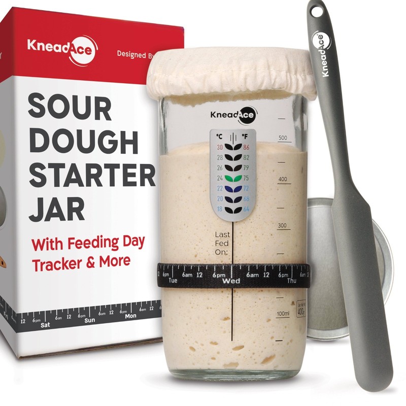KneadAce 24oz Sour Dough Starter Jar & Kit NEW & SEALED Great Starter Set!