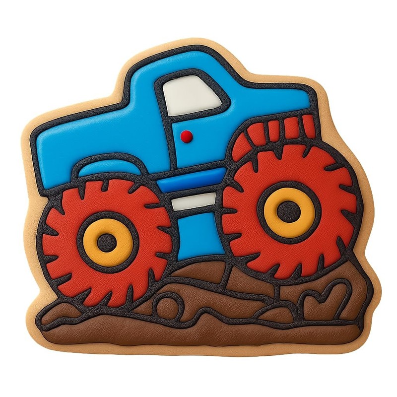 Car Crushing Monster Truck Cookie Cutter & Stamp - 4x3.5" Premium Kitchen gallery