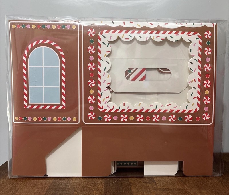 New Gold Eagle Print Gingerbread Gable Treat Boxes w/ Window 6 Pack Holiday gallery
