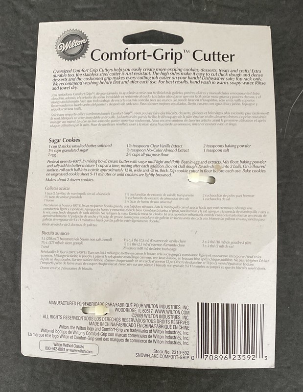 Wilton Christmas Snowflake Comfort Grip Gray Cookie Cutter NEW gallery
