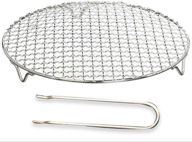 Round Barbecue Wire Rack Dia 8.5″ Multi-Purpose Grill Cooling Rack BBQ