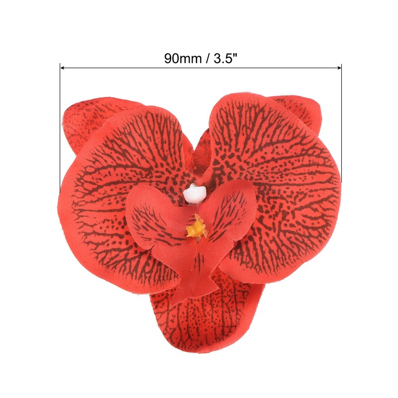 20Pcs 3.5" Artificial Silk Butterfly Orchid Flower Heads for DIY, Red gallery