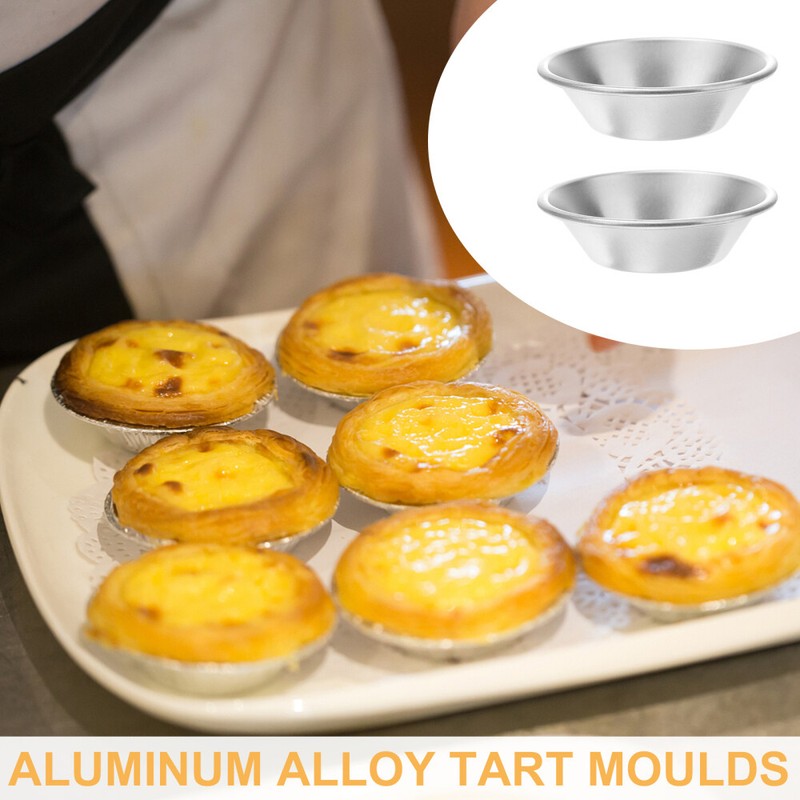 25 Pcs quiche moulds aluminum alloy tart pan Quiche Moulds Egg Tart Pans for gallery