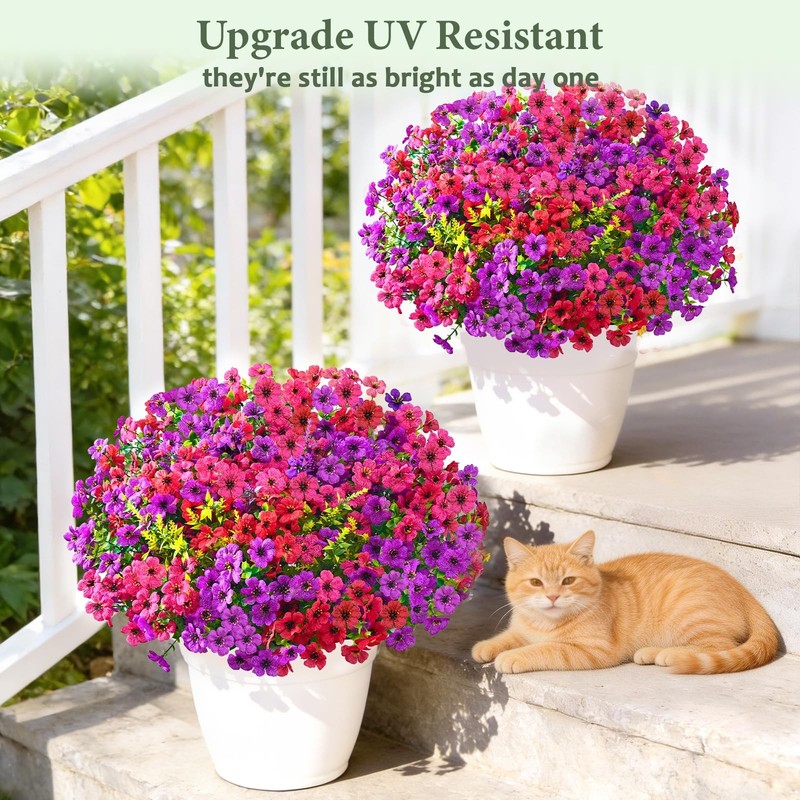 Bleum Cade Artificial Flowers For Outdoors 34 Bundles Uv Resistant Fake Outdoor gallery
