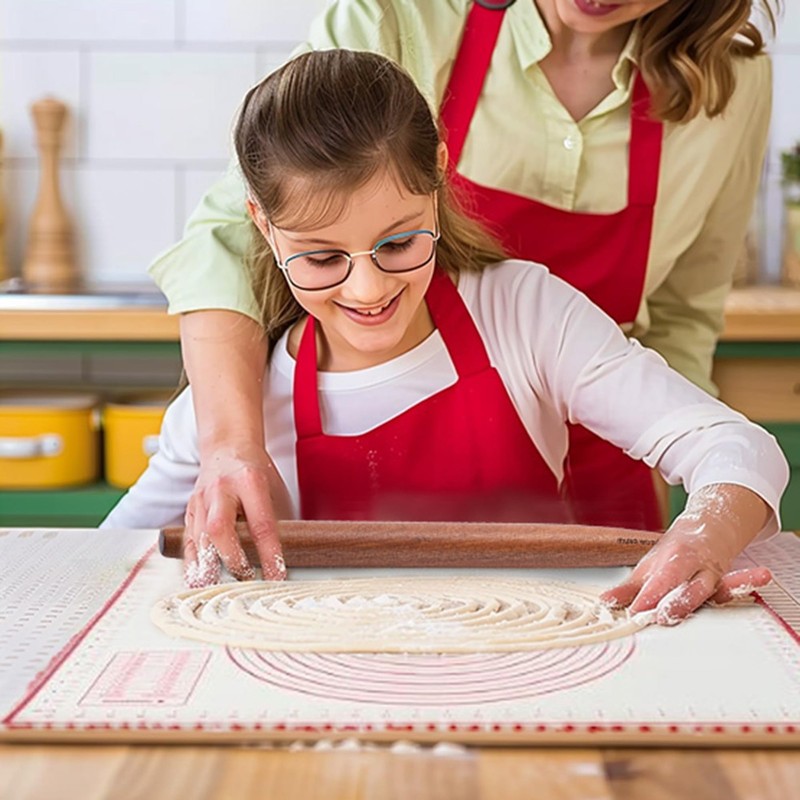 French Rolling Pin and Silicone Baking Mat Set, Sapele Wooden Rolling Pin 15.... gallery