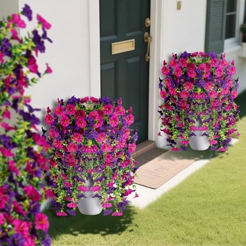 Bougainvillea Artificial Hanging Flowers Plants for Outdoors Pink + Purple gallery