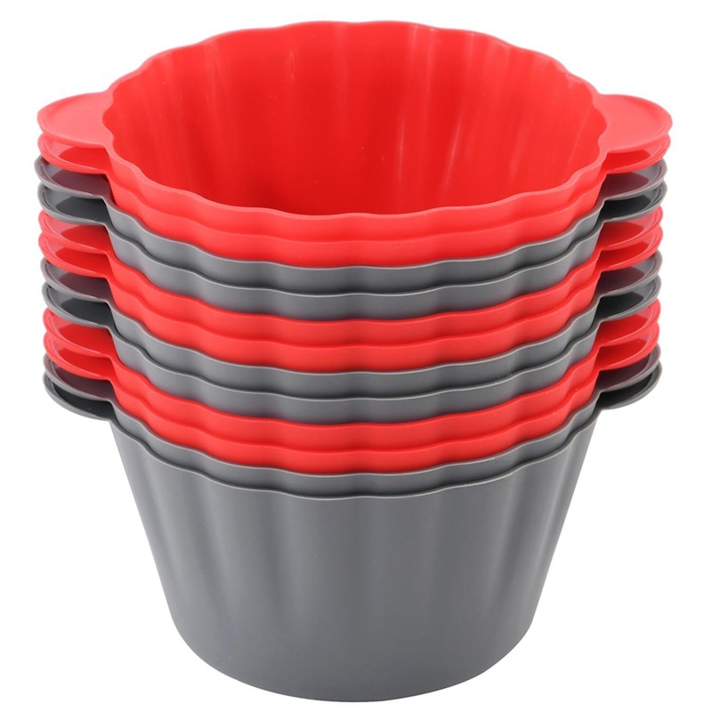 12 Pack Reusable Non-stick Large Silicone Baking Cups, 3.54 Inch Jumbo Silico…