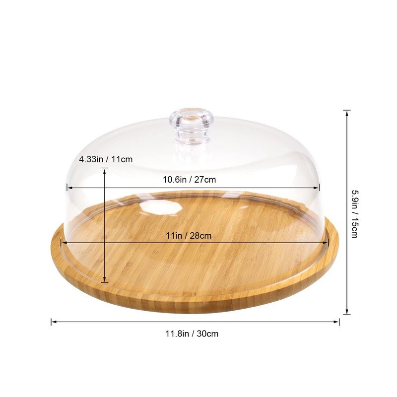 Acrylic Dessert Plate with Base, Cake Tray with Clear Acrylic Cover, Cake Fru... gallery