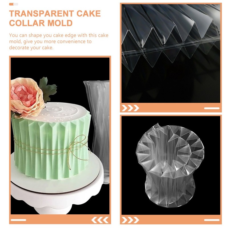 Transparent Cake Side Mold with Unique Origami Design for Fondant and Mousse gallery