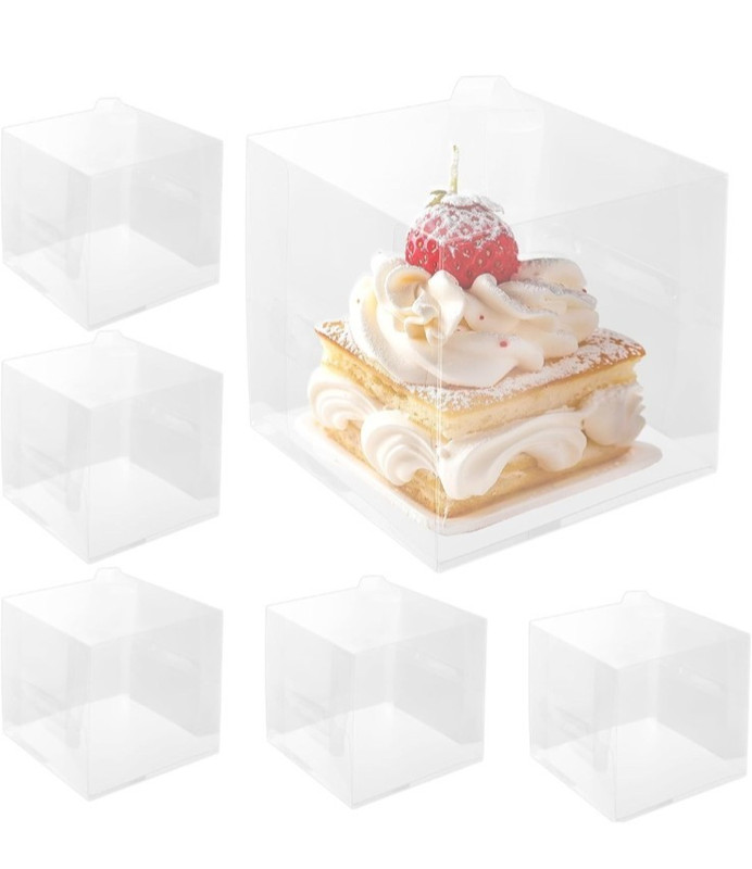 5 Pack Clear Cupcake and Dessert Boxes with Lids – Treat Favor Pastry Containers