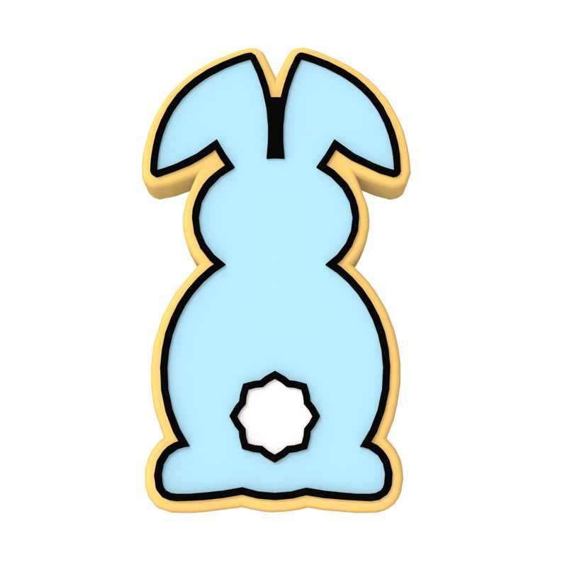 Bunny Facing Forward Cookie Cutter & Stamp #3| Rabbit Spring Ears Bunnies Easter gallery
