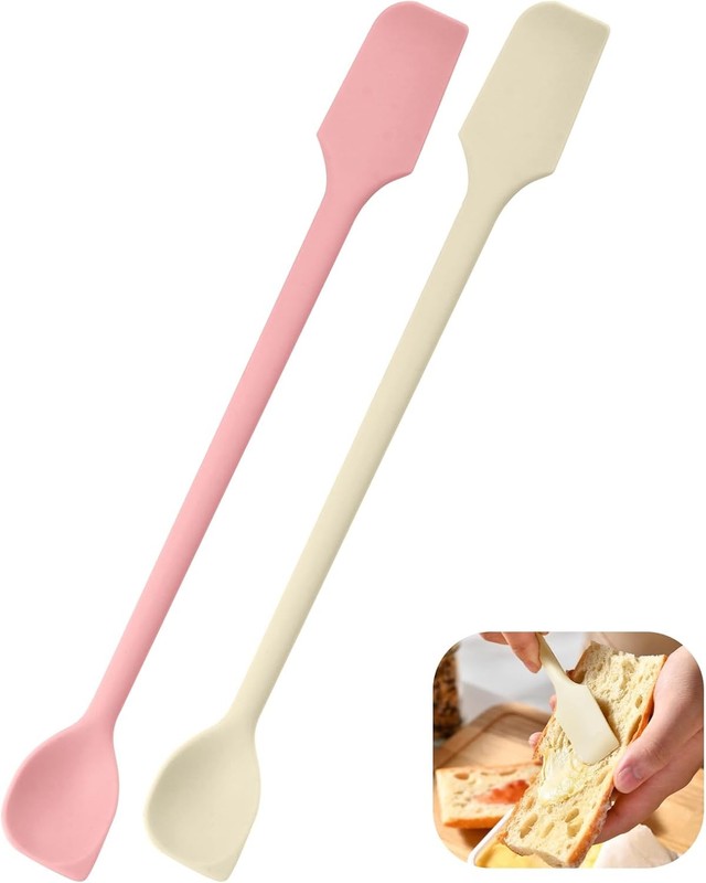 2 Pcs Mini Silicone Spatulas, Multifunctal Small Scrapers for Kitchen,