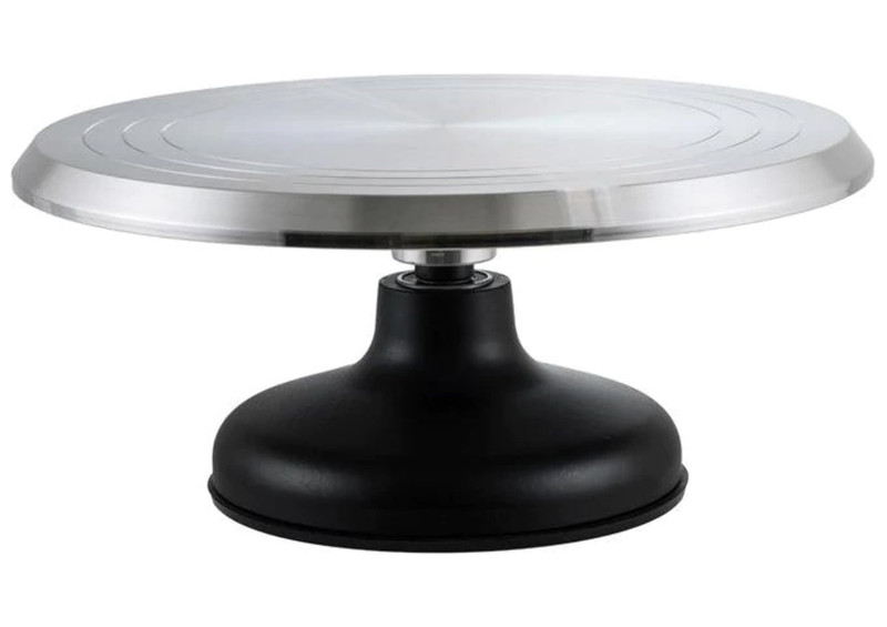 Revolving Cake Decorating Stand, 12 Inches, Silver gallery