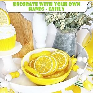 12 Pcs Fake Lemon Slices - Plastic Fake Lemons with Realistic Design - gallery
